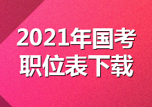 2021年国家公务员考试职位表